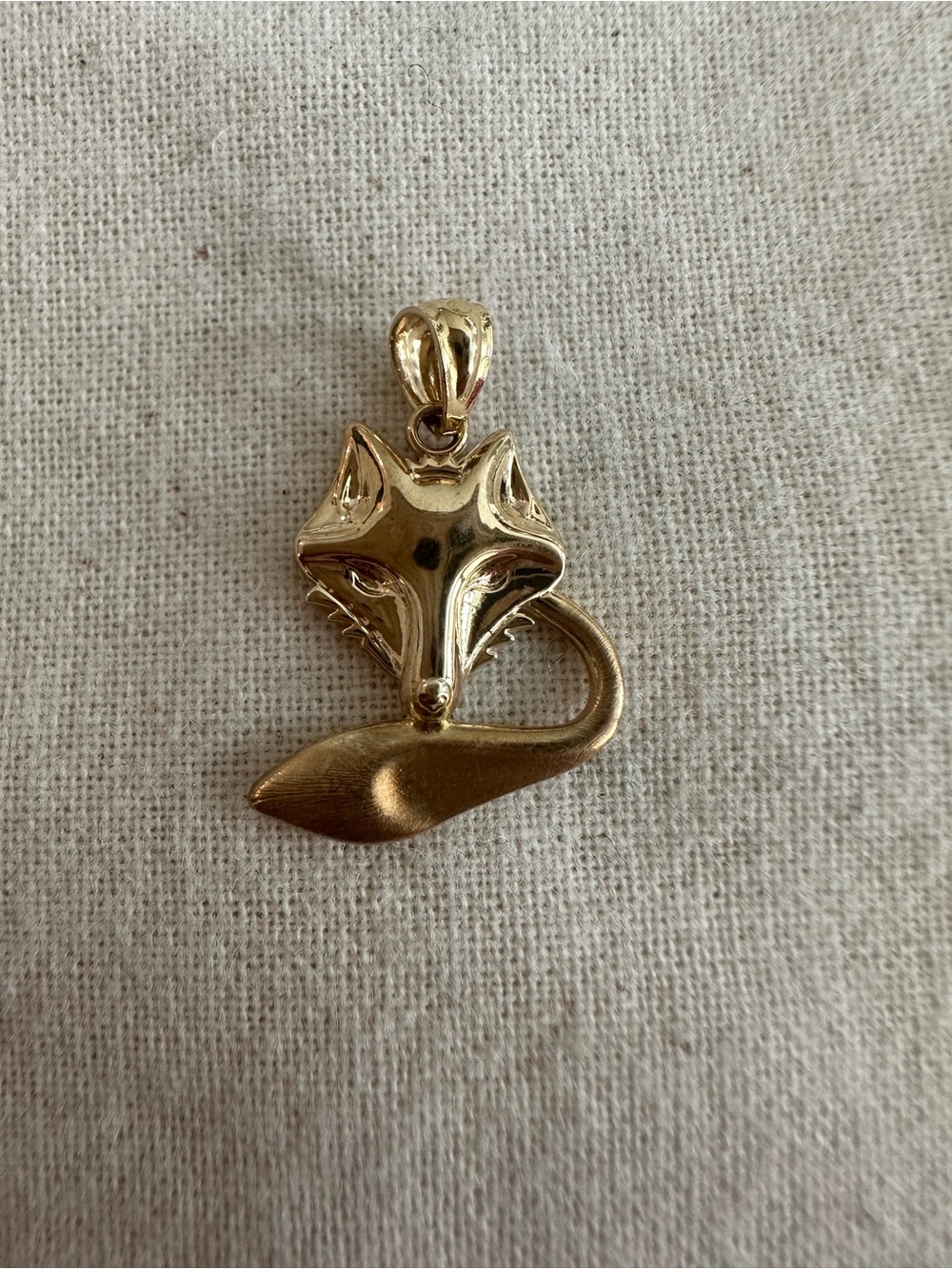 14k Gold Fox Pendant Charm